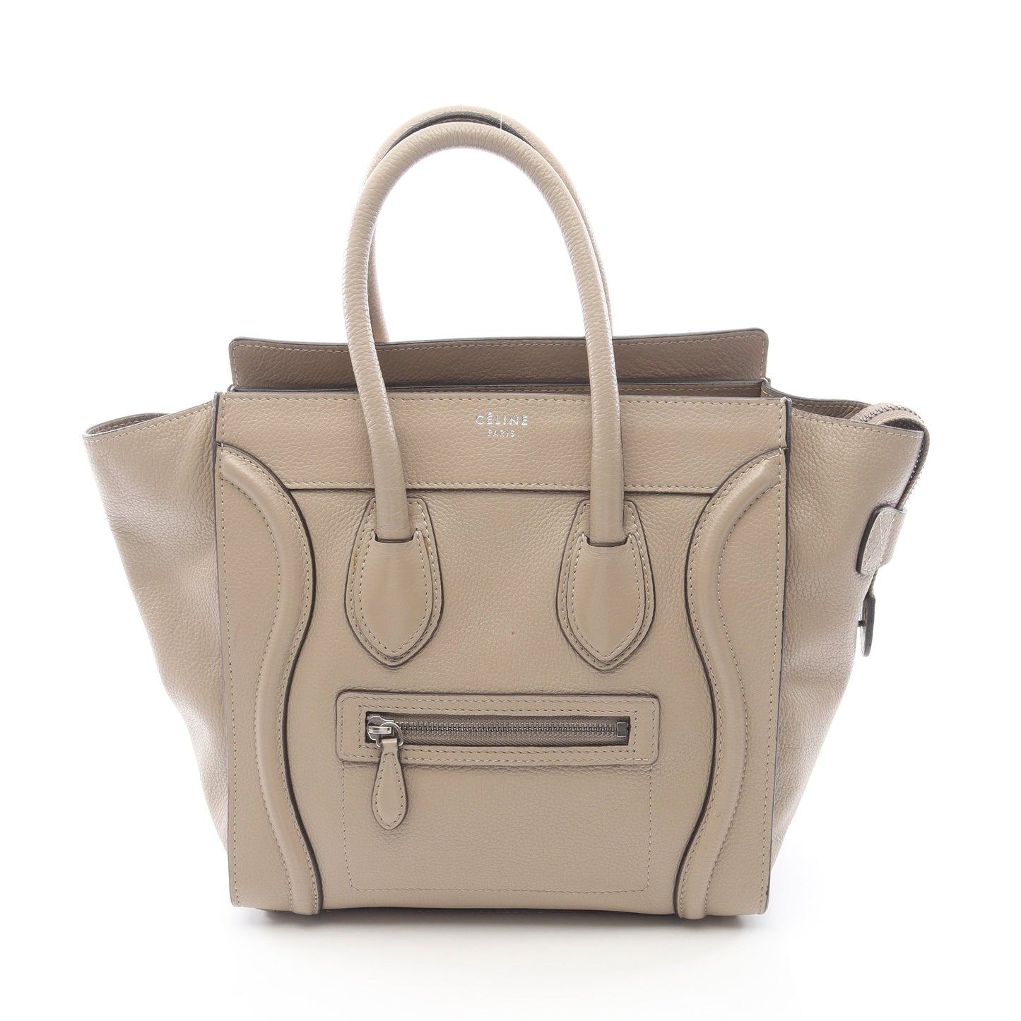 ラゲージ マイクロショッパー ハンドバッグ トートバッグ レザー ベージュ セリーヌ バッグ CELINE