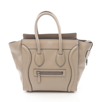 ラゲージ マイクロショッパー ハンドバッグ トートバッグ レザー ベージュ セリーヌ バッグ CELINE