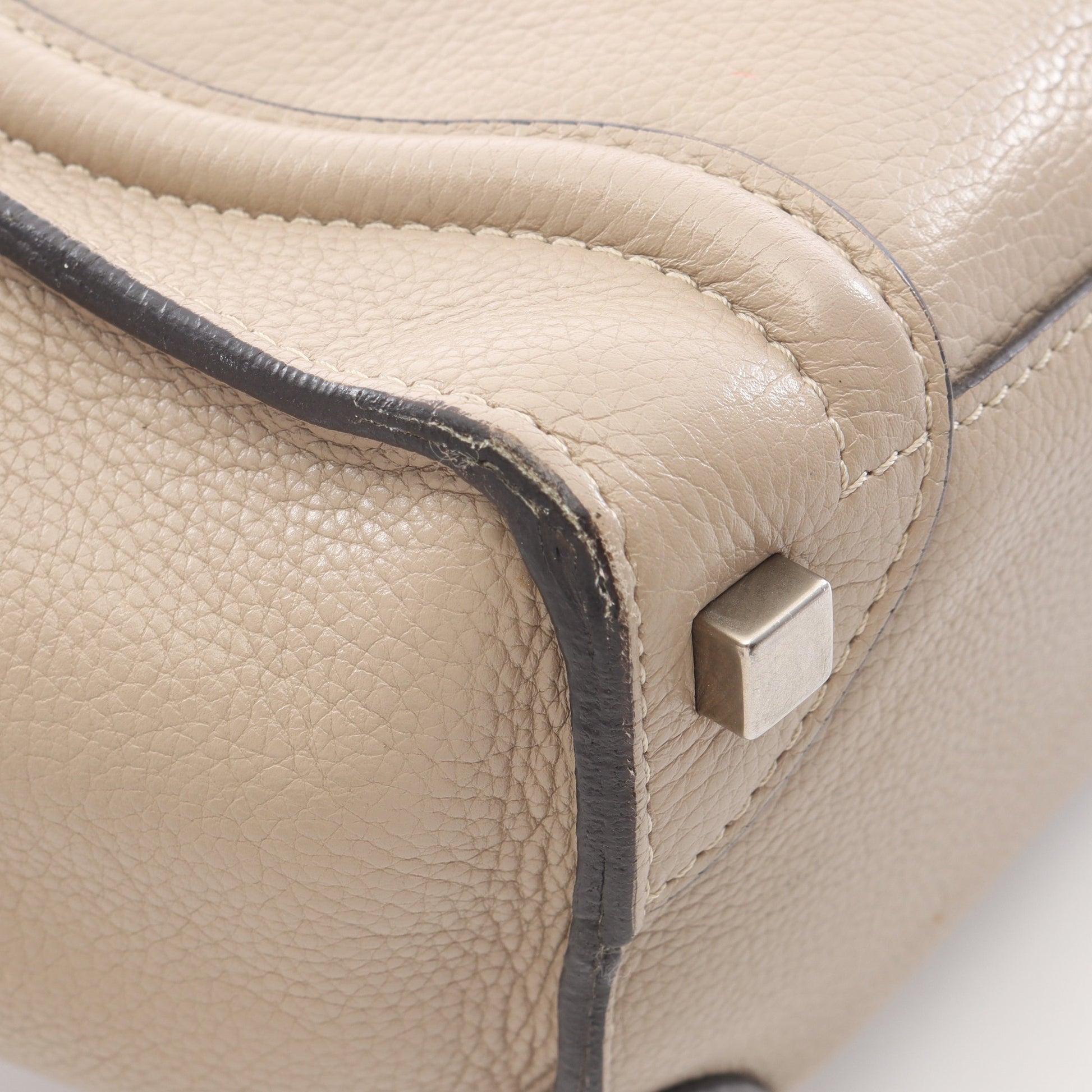 ラゲージ マイクロショッパー ハンドバッグ トートバッグ レザー ベージュ セリーヌ バッグ CELINE