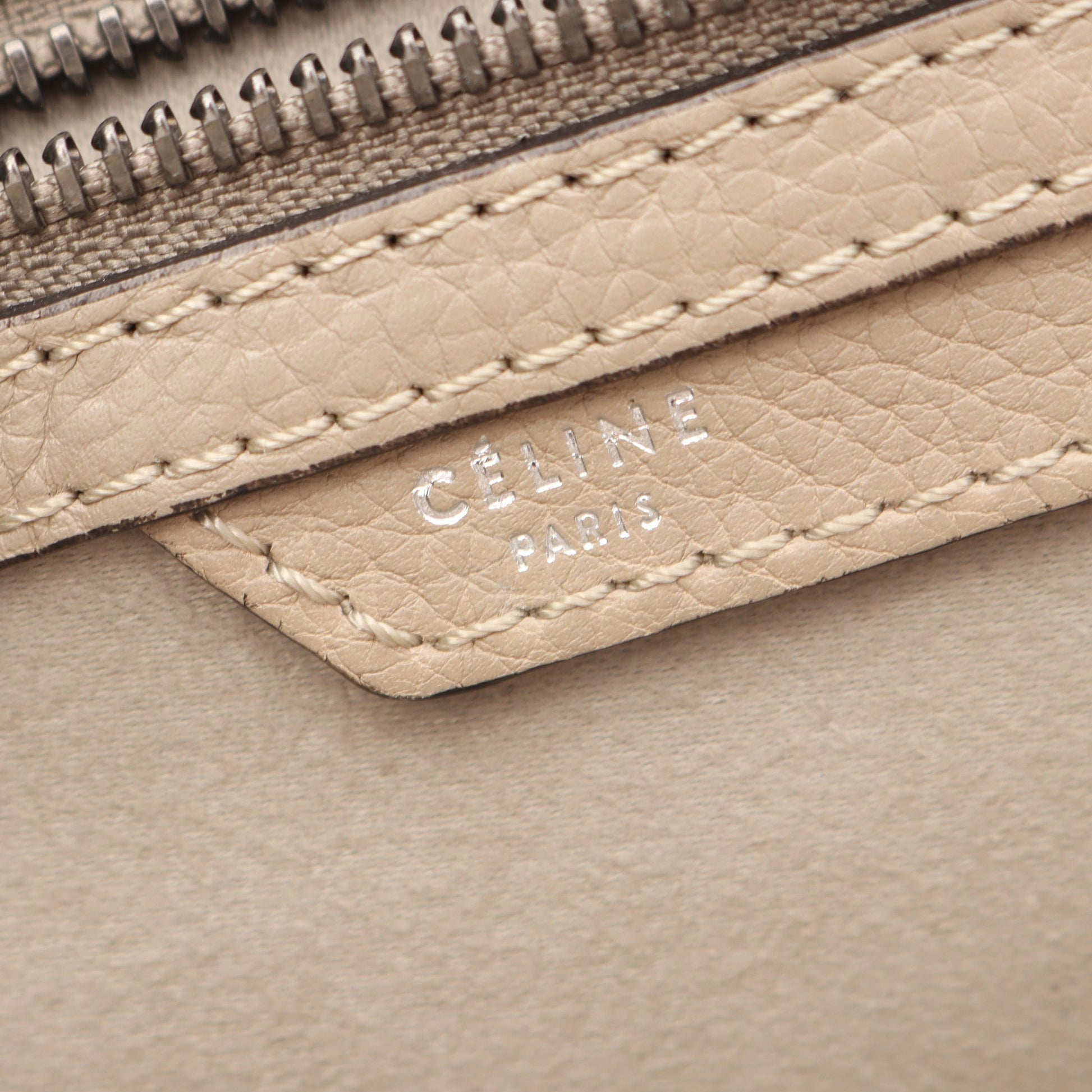 ラゲージ マイクロショッパー ハンドバッグ トートバッグ レザー ベージュ セリーヌ バッグ CELINE