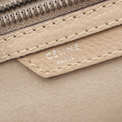 ラゲージ マイクロショッパー ハンドバッグ トートバッグ レザー ベージュ セリーヌ バッグ CELINE