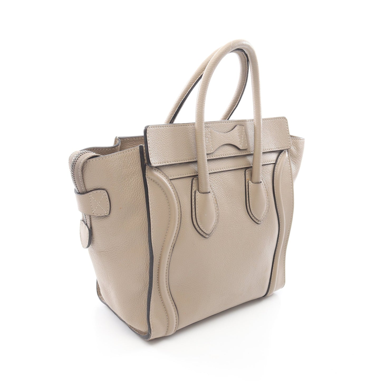 ラゲージ マイクロショッパー ハンドバッグ トートバッグ レザー ベージュ セリーヌ バッグ CELINE