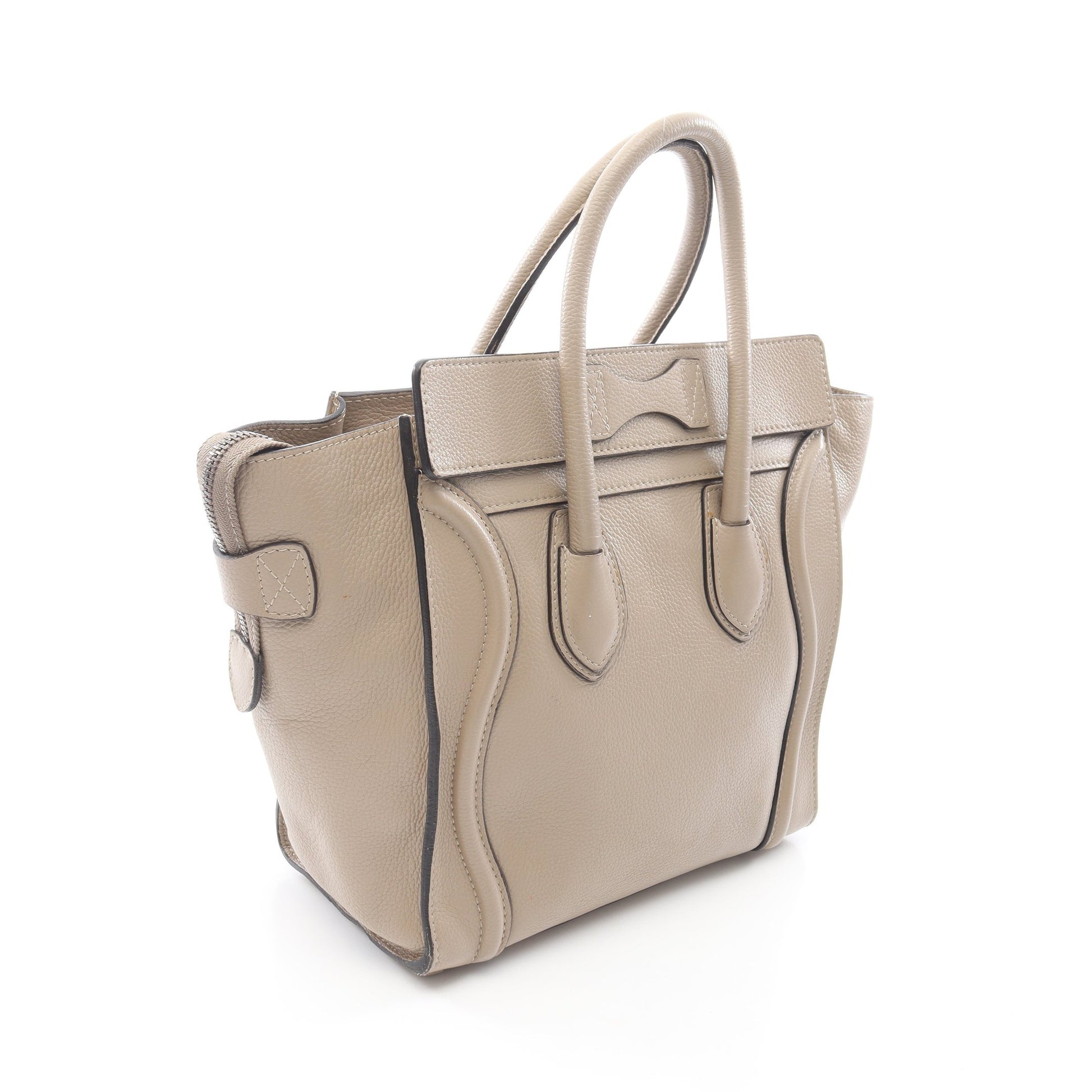 ラゲージ マイクロショッパー ハンドバッグ トートバッグ レザー ベージュ セリーヌ バッグ CELINE