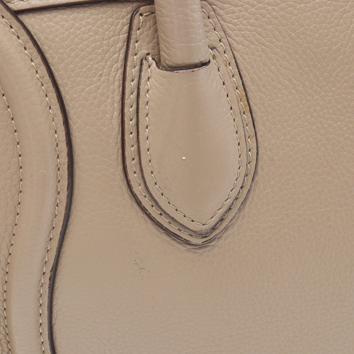 ラゲージ マイクロショッパー ハンドバッグ トートバッグ レザー ベージュ セリーヌ バッグ CELINE