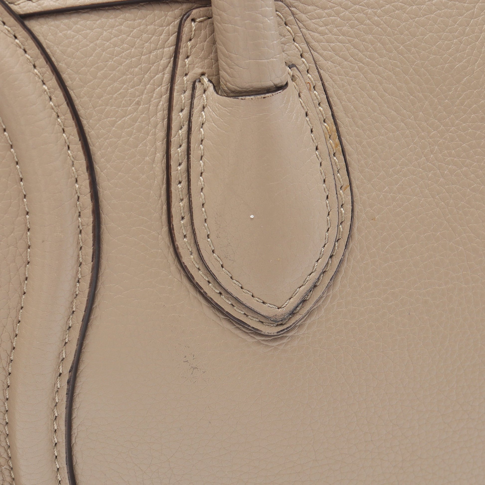 ラゲージ マイクロショッパー ハンドバッグ トートバッグ レザー ベージュ セリーヌ バッグ CELINE