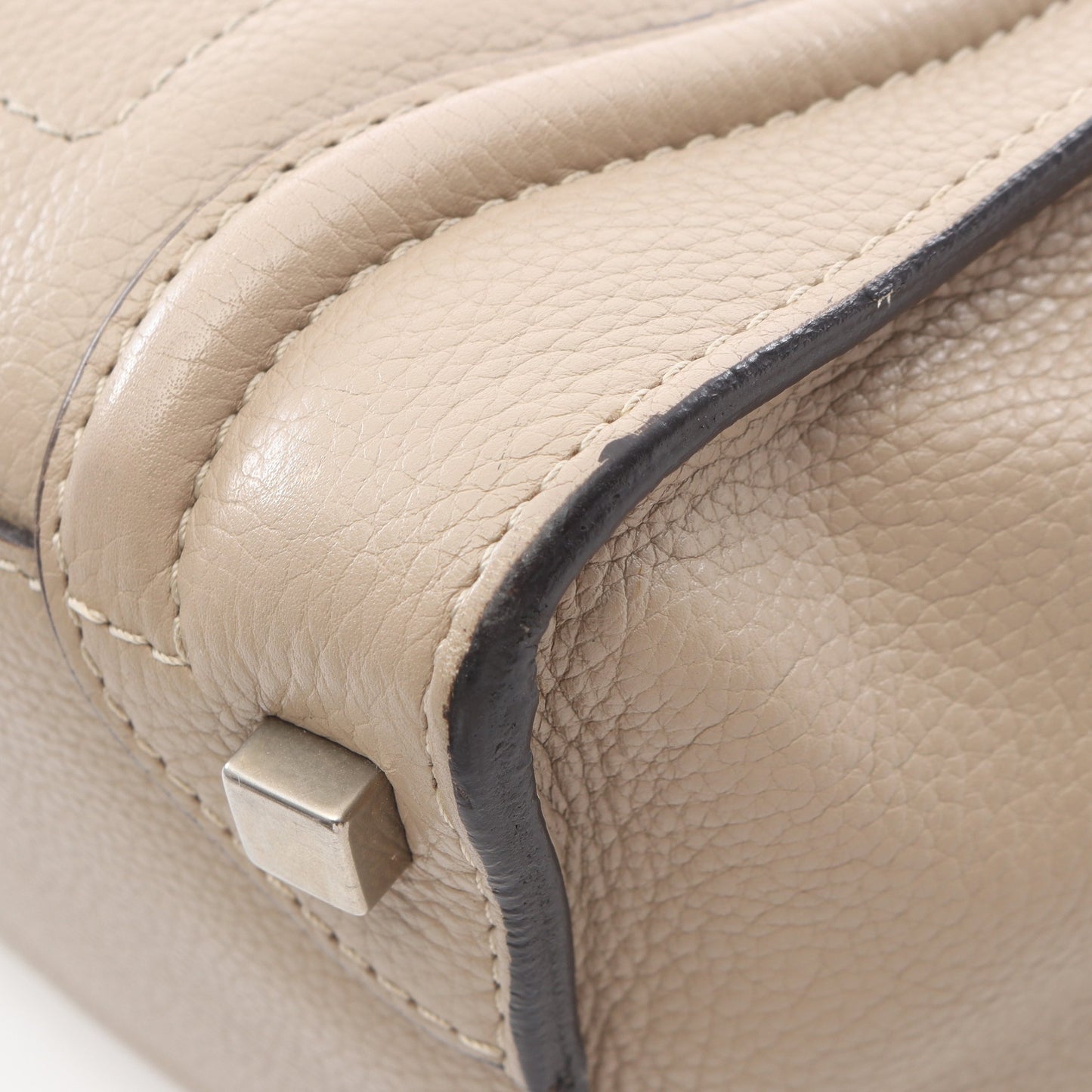 ラゲージ マイクロショッパー ハンドバッグ トートバッグ レザー ベージュ セリーヌ バッグ CELINE