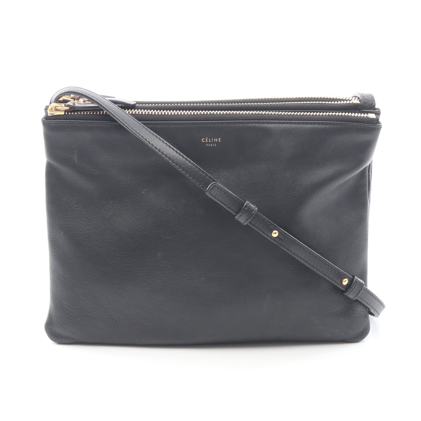TRIO LARGE トリオ ラージ ショルダーバッグ レザー ブラック セリーヌ バッグ CELINE