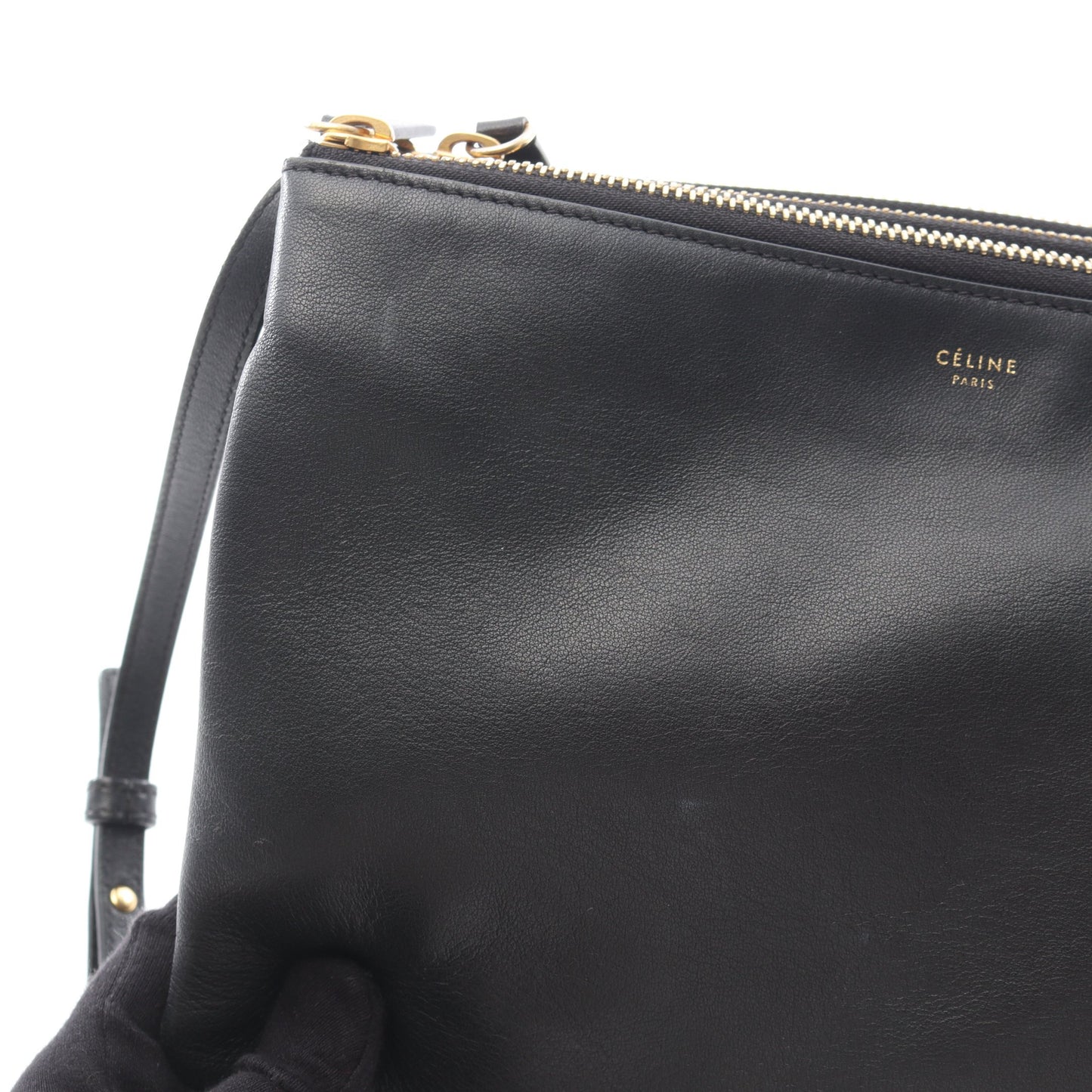 TRIO LARGE トリオ ラージ ショルダーバッグ レザー ブラック セリーヌ バッグ CELINE