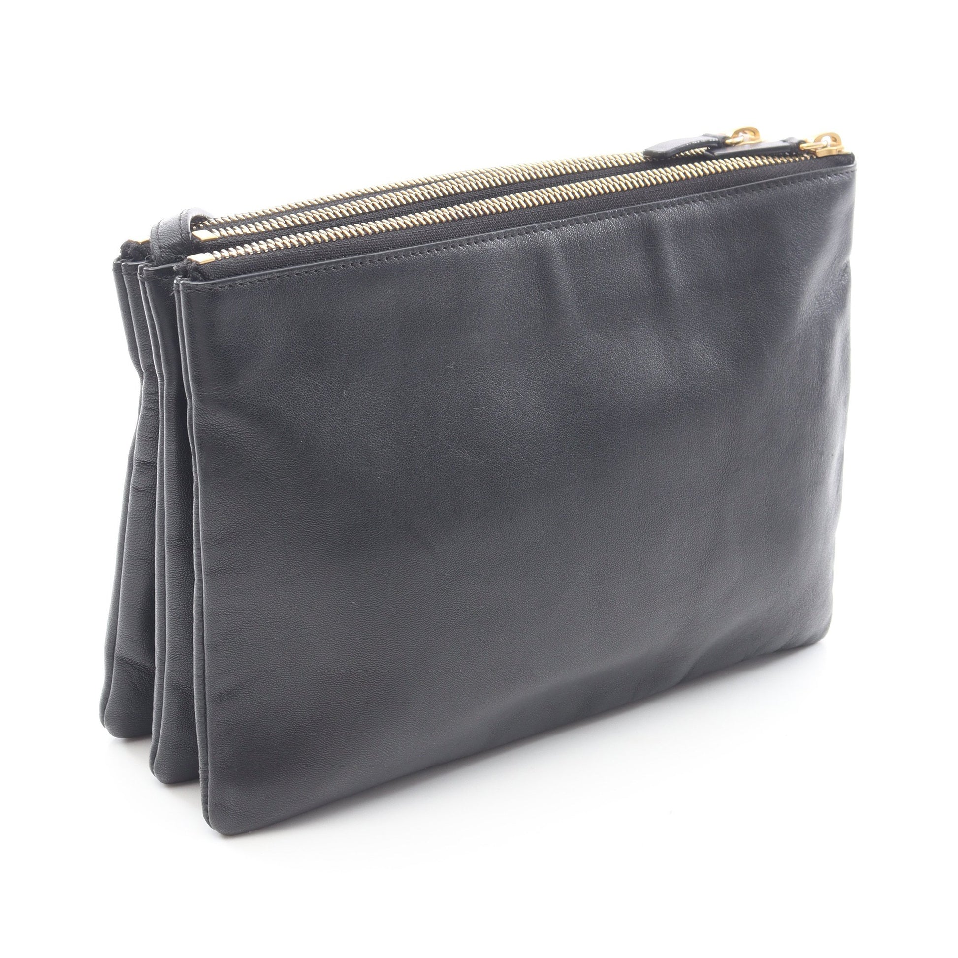 TRIO LARGE トリオ ラージ ショルダーバッグ レザー ブラック セリーヌ バッグ CELINE