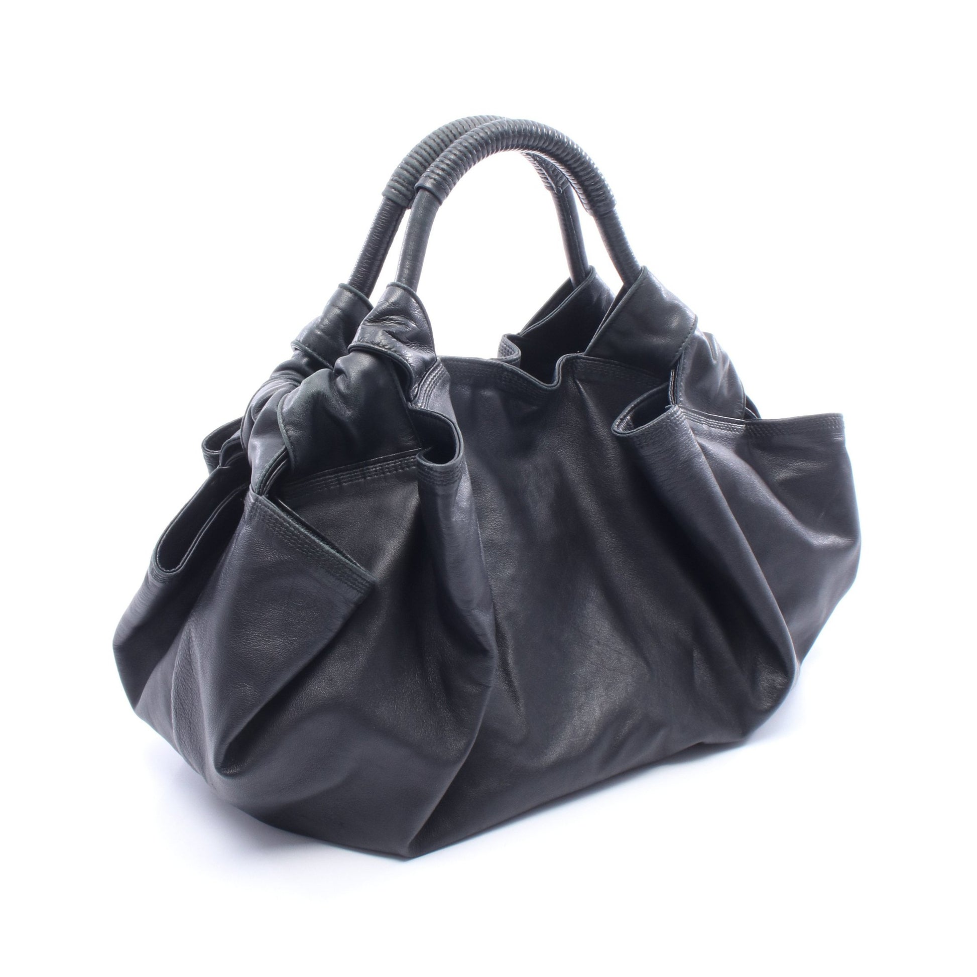 ナッパアイレ ハンドバッグ レザー ブラック ロエベ バッグ LOEWE