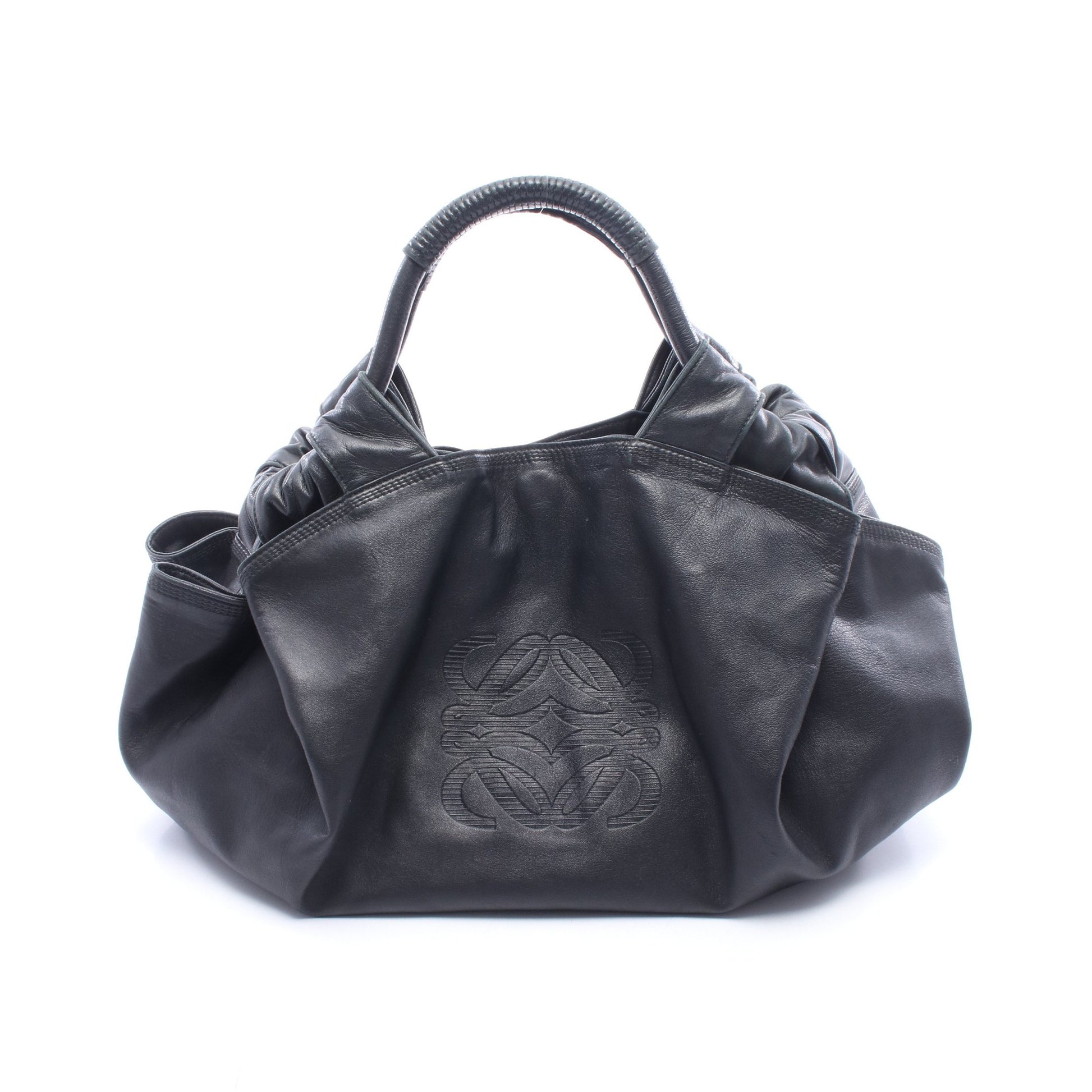 ナッパアイレ ハンドバッグ レザー ブラック ロエベ バッグ LOEWE