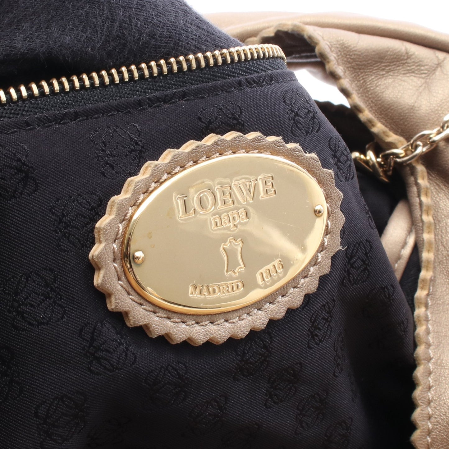 アナグラム ワンショルダーバッグ レザー ゴールド ロエベ バッグ LOEWE