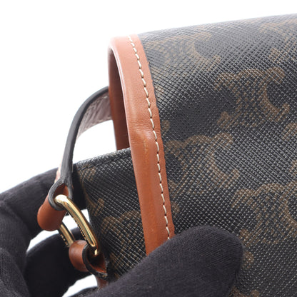 トリオンフ ショルダーバッグ PVC レザー ブラック ブラウン セリーヌ バッグ CELINE