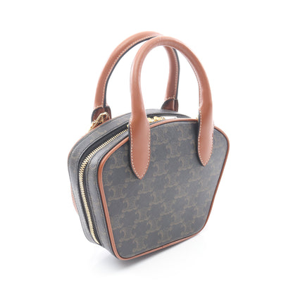 トリオンフ 2WAY ハンドバッグ PVC レザー ブラック ブラウン セリーヌ バッグ CELINE