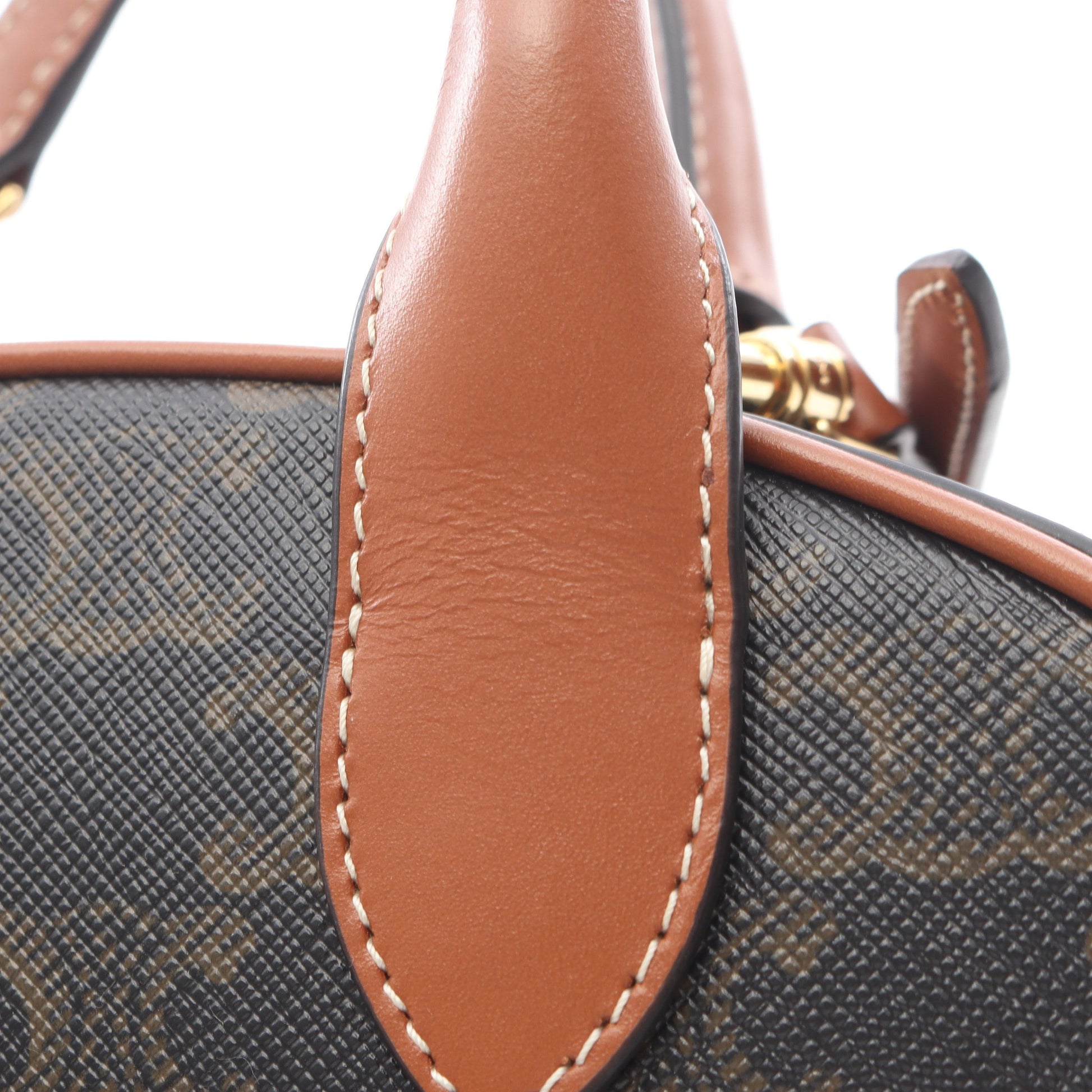 トリオンフ 2WAY ハンドバッグ PVC レザー ブラック ブラウン セリーヌ バッグ CELINE