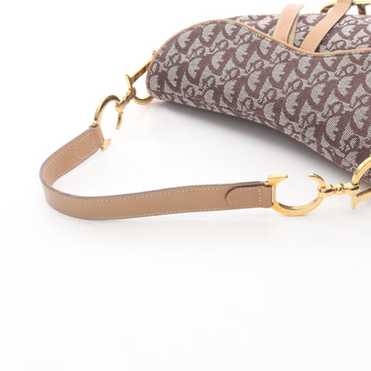 SADDLE サドル トロッター ハンドバッグ キャンバス レザー ブラウン ベージュ クリスチャンディオール バッグ Christian Dior