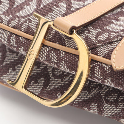 SADDLE サドル トロッター ハンドバッグ キャンバス レザー ブラウン ベージュ クリスチャンディオール バッグ Christian Dior