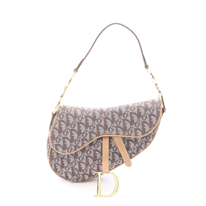 SADDLE サドル トロッター ハンドバッグ キャンバス レザー ブラウン ベージュ クリスチャンディオール バッグ Christian Dior