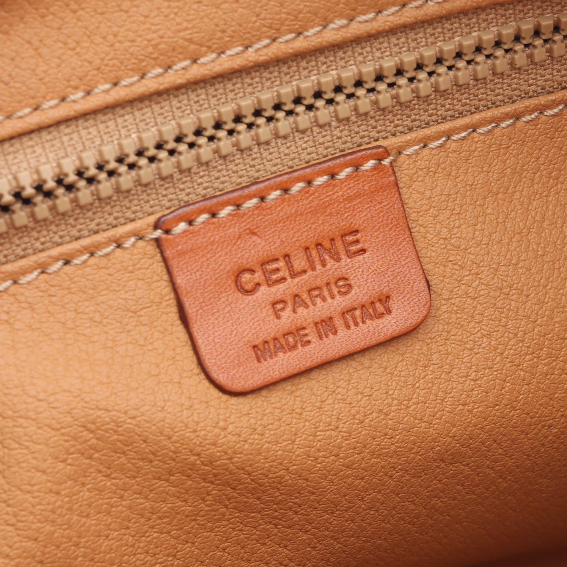 マカダム クラッチバッグ PVC レザー ベージュ ライトブラウン セリーヌ バッグ CELINE