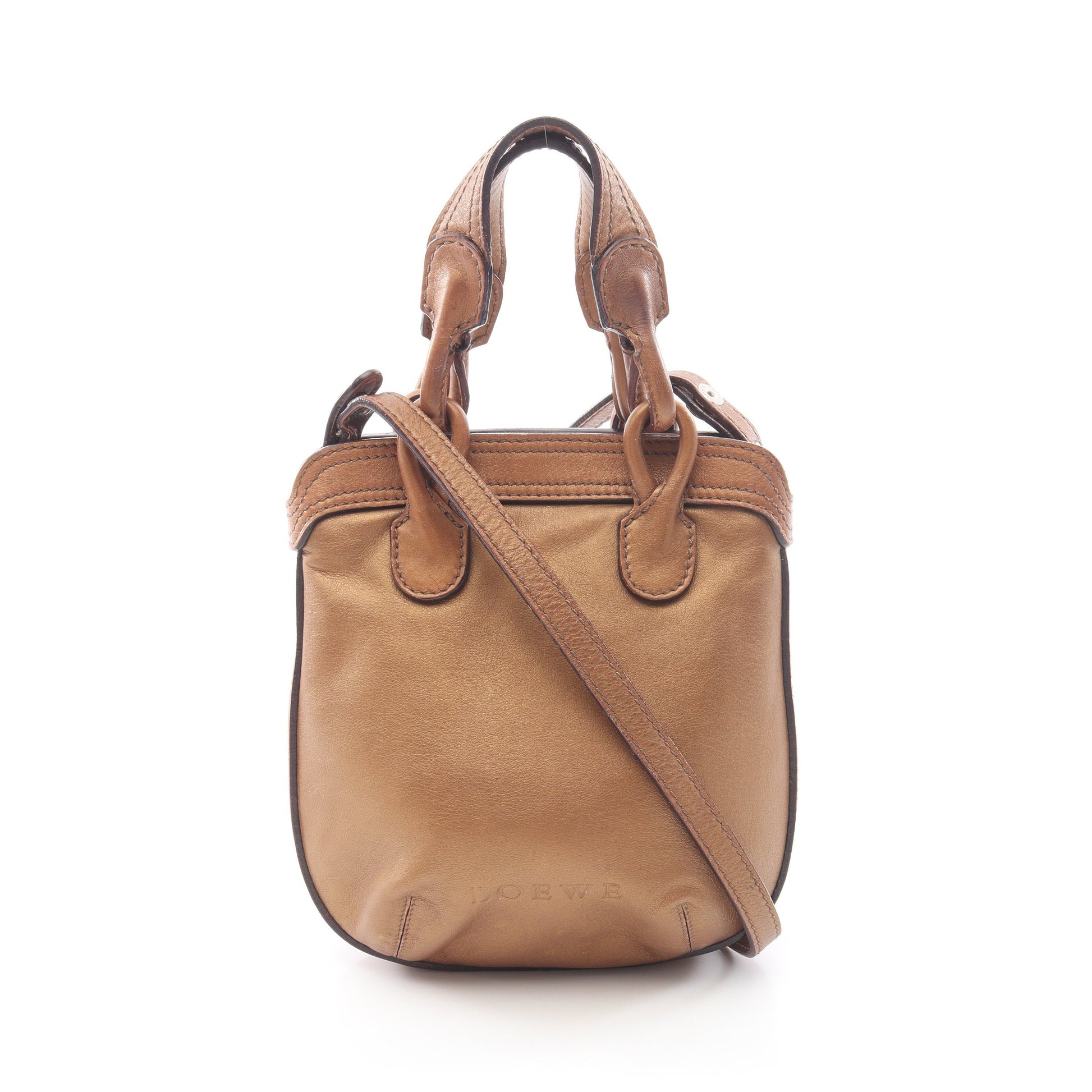 フィエスタ 2WAY ハンドバッグ レザー ブロンズ ロエベ バッグ LOEWE