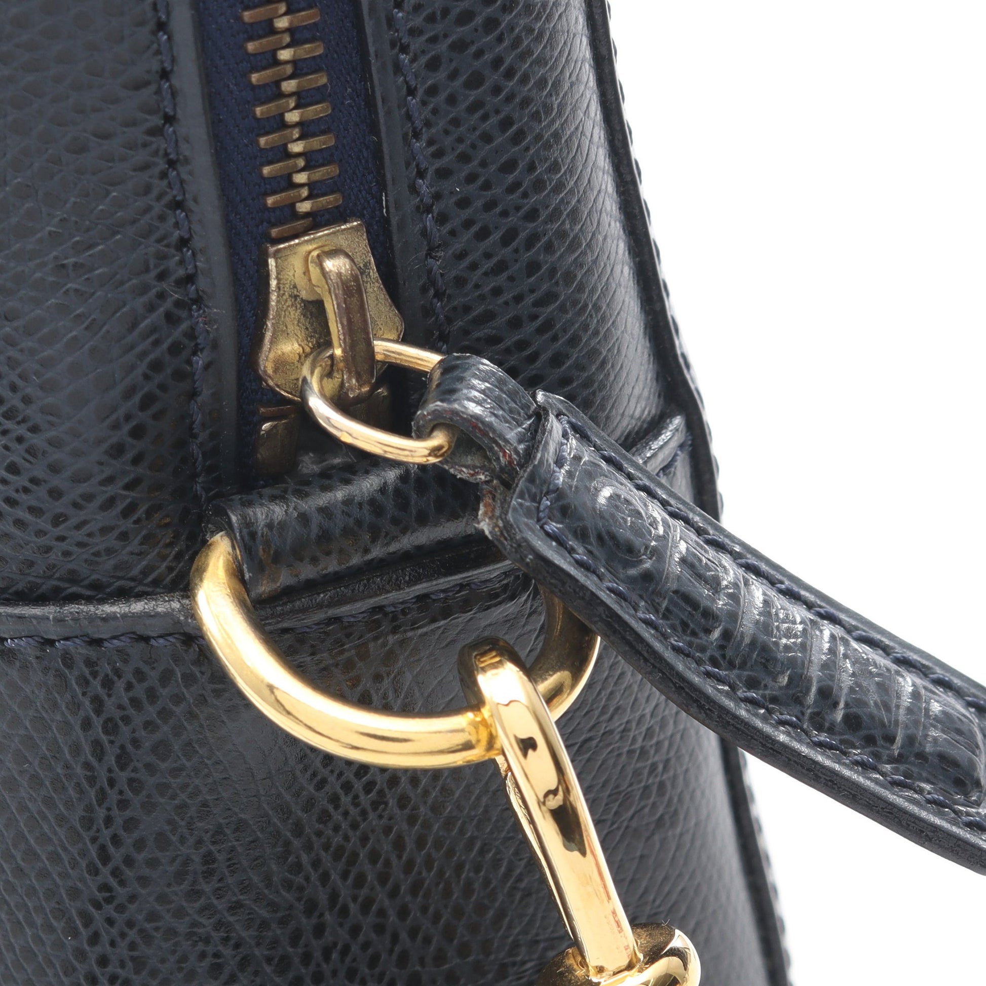 2WAY ハンドバッグ レザー ダークネイビー セリーヌ バッグ CELINE