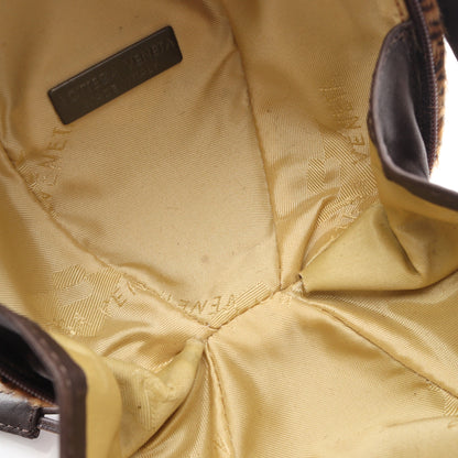 レオパード ハンドバッグ ハラコ レザー ブラウン ボッテガヴェネタ バッグ BOTTEGA VENETA