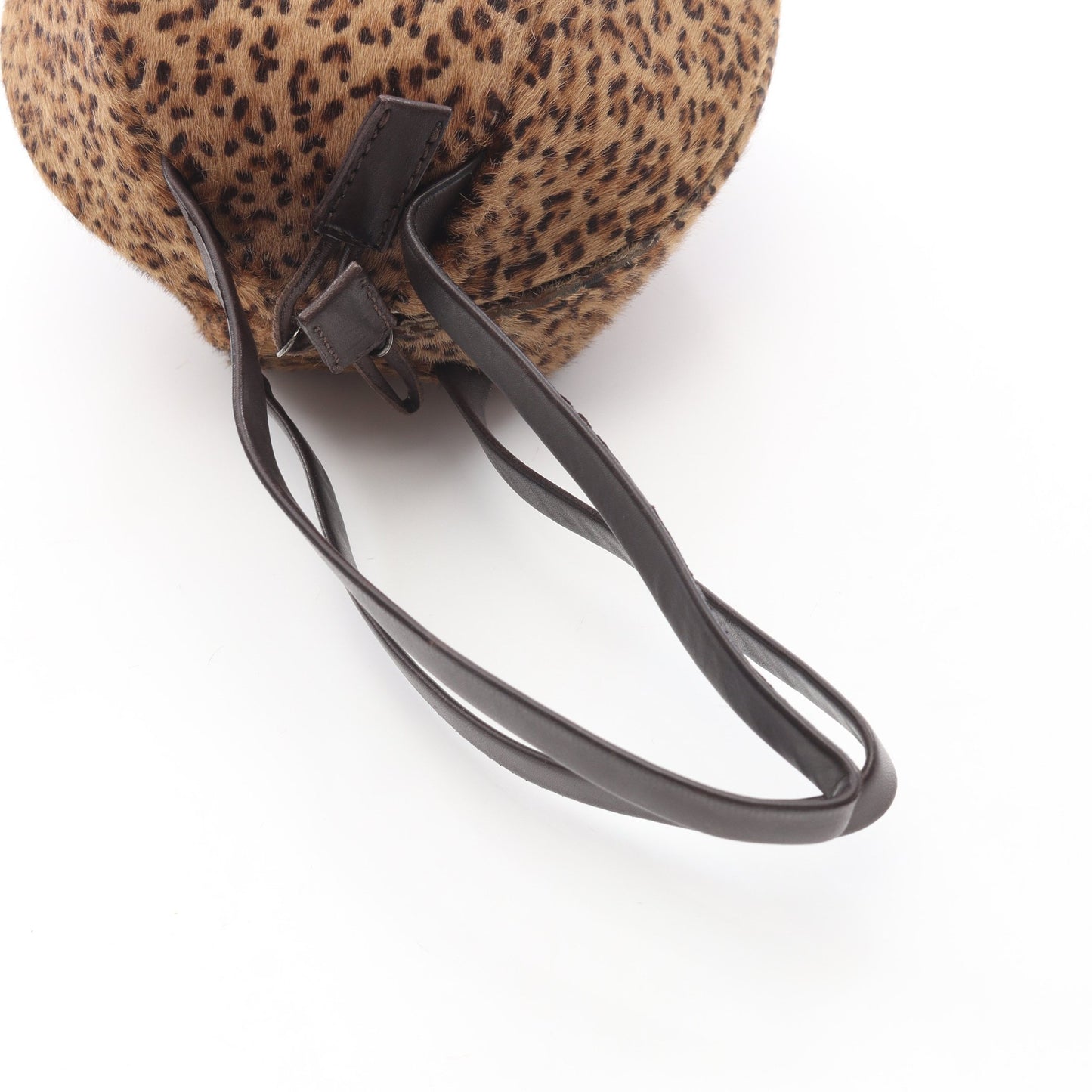 レオパード ハンドバッグ ハラコ レザー ブラウン ボッテガヴェネタ バッグ BOTTEGA VENETA