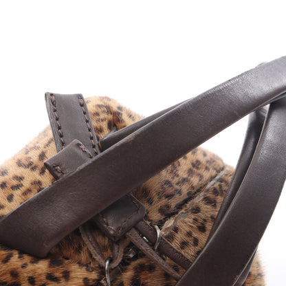 レオパード ハンドバッグ ハラコ レザー ブラウン ボッテガヴェネタ バッグ BOTTEGA VENETA