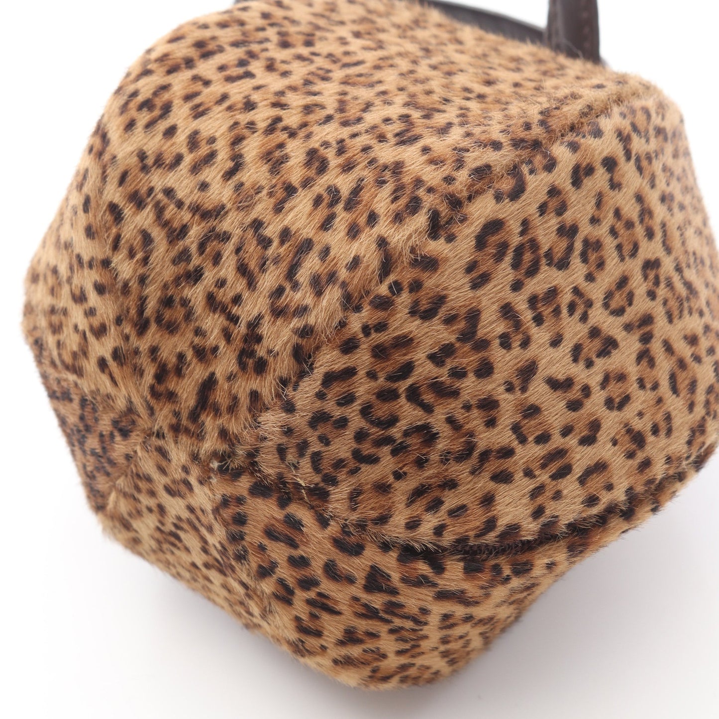 レオパード ハンドバッグ ハラコ レザー ブラウン ボッテガヴェネタ バッグ BOTTEGA VENETA