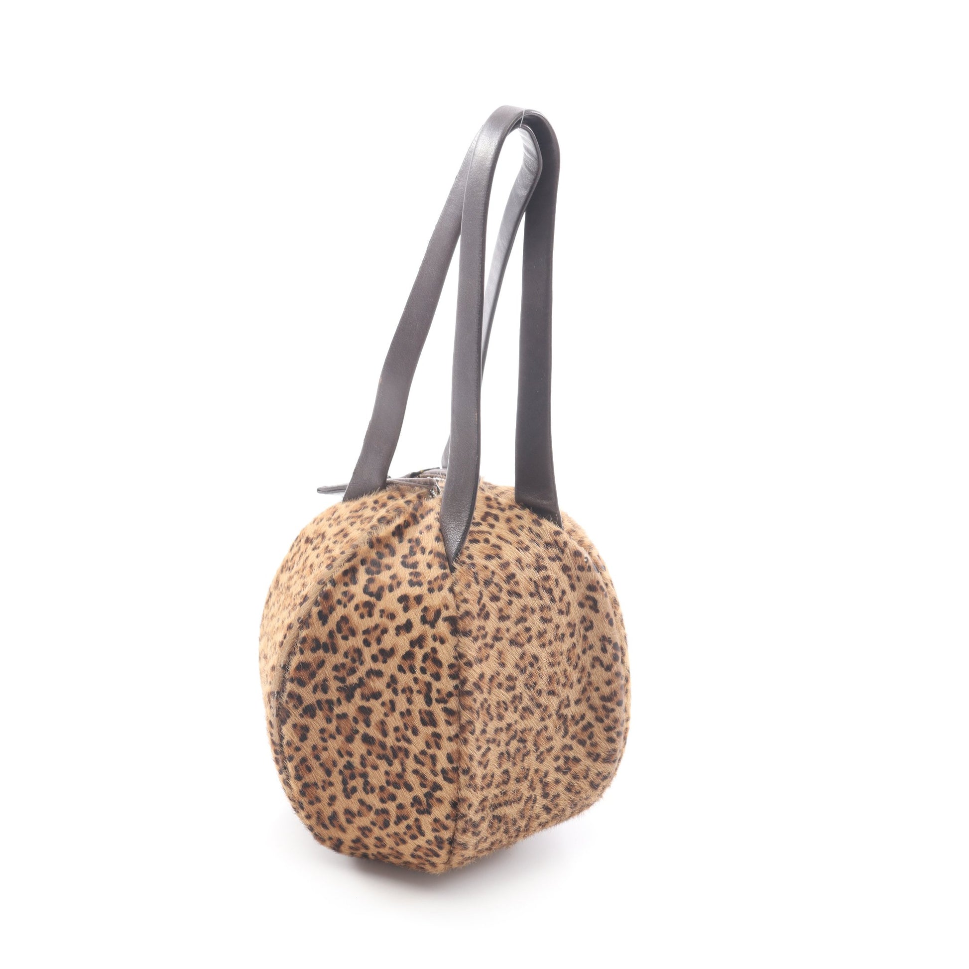 レオパード ハンドバッグ ハラコ レザー ブラウン ボッテガヴェネタ バッグ BOTTEGA VENETA