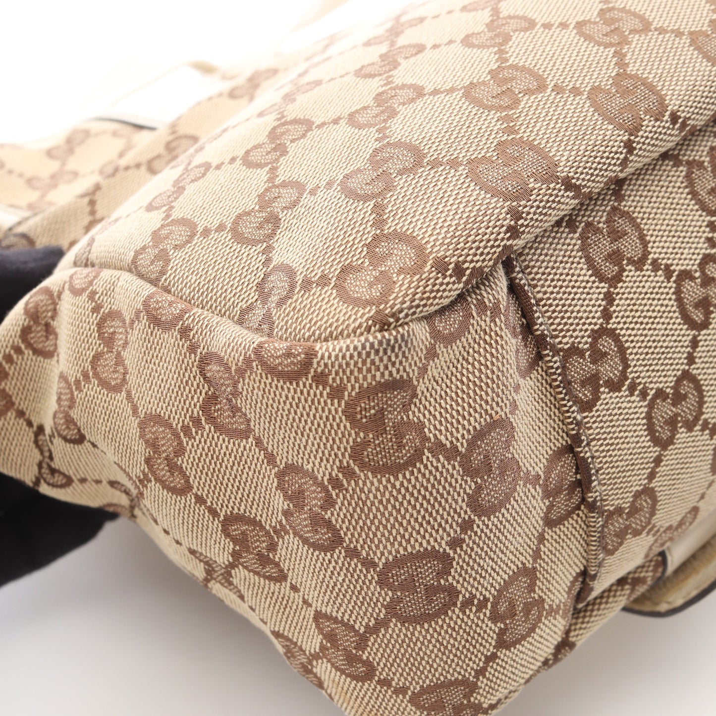 GGキャンバス ショルダーバッグ キャンバス レザー ベージュ アイボリー グッチ バッグ GUCCI