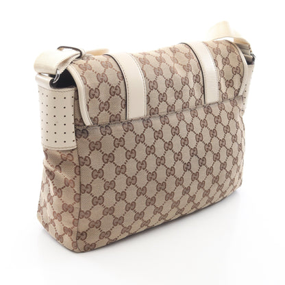 GGキャンバス ショルダーバッグ キャンバス レザー ベージュ アイボリー グッチ バッグ GUCCI