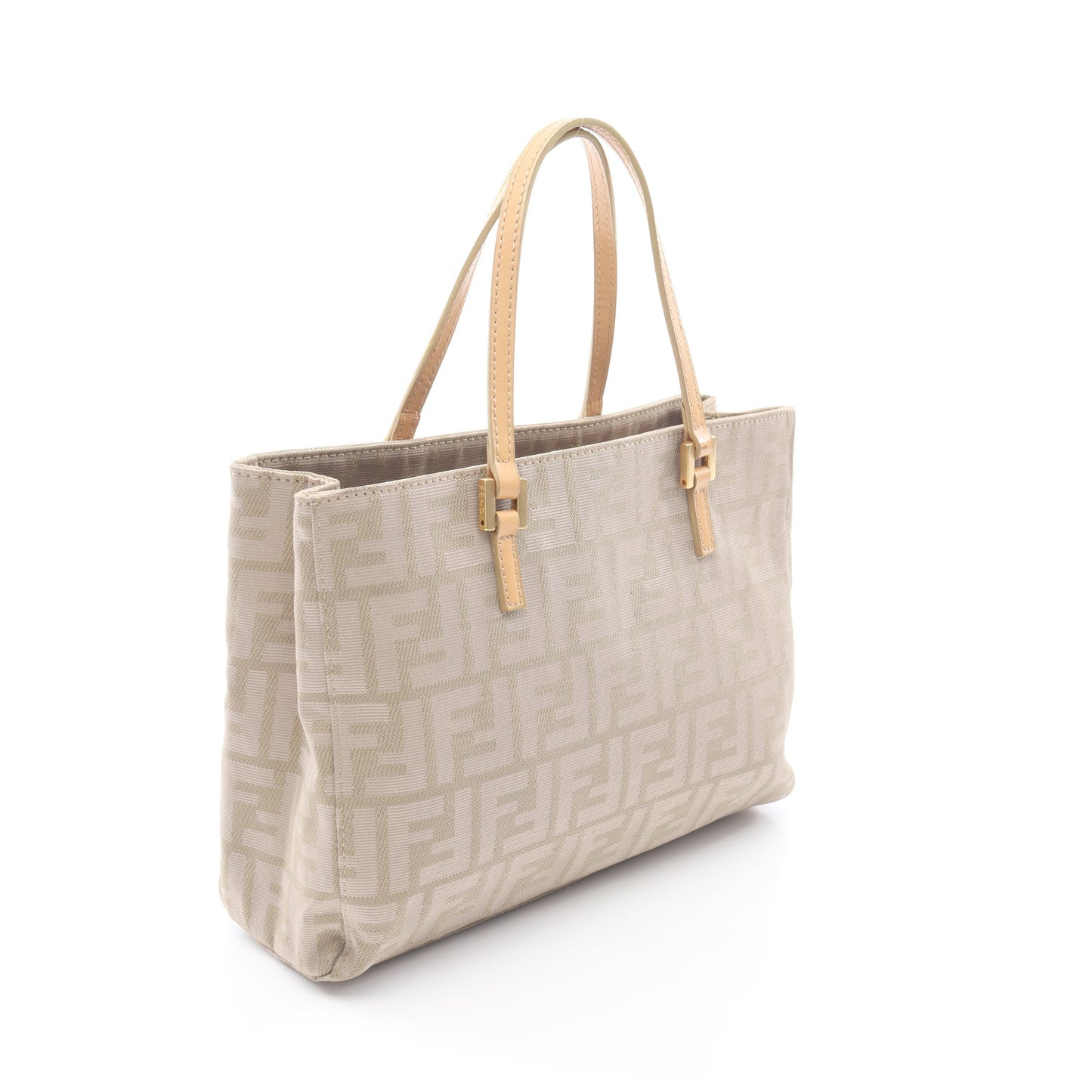 ズッカ ハンドバッグ トートバッグ キャンバス レザー ベージュ フェンディ バッグ FENDI