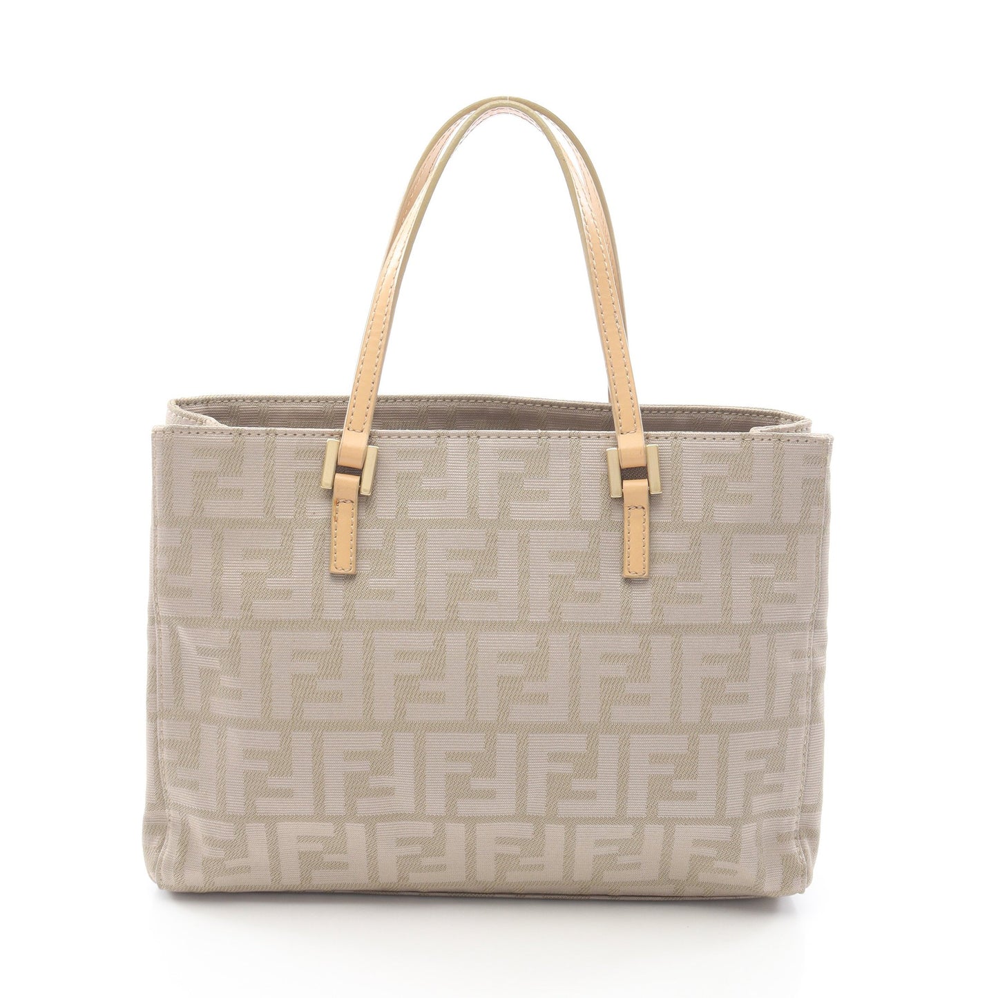 ズッカ ハンドバッグ トートバッグ キャンバス レザー ベージュ フェンディ バッグ FENDI