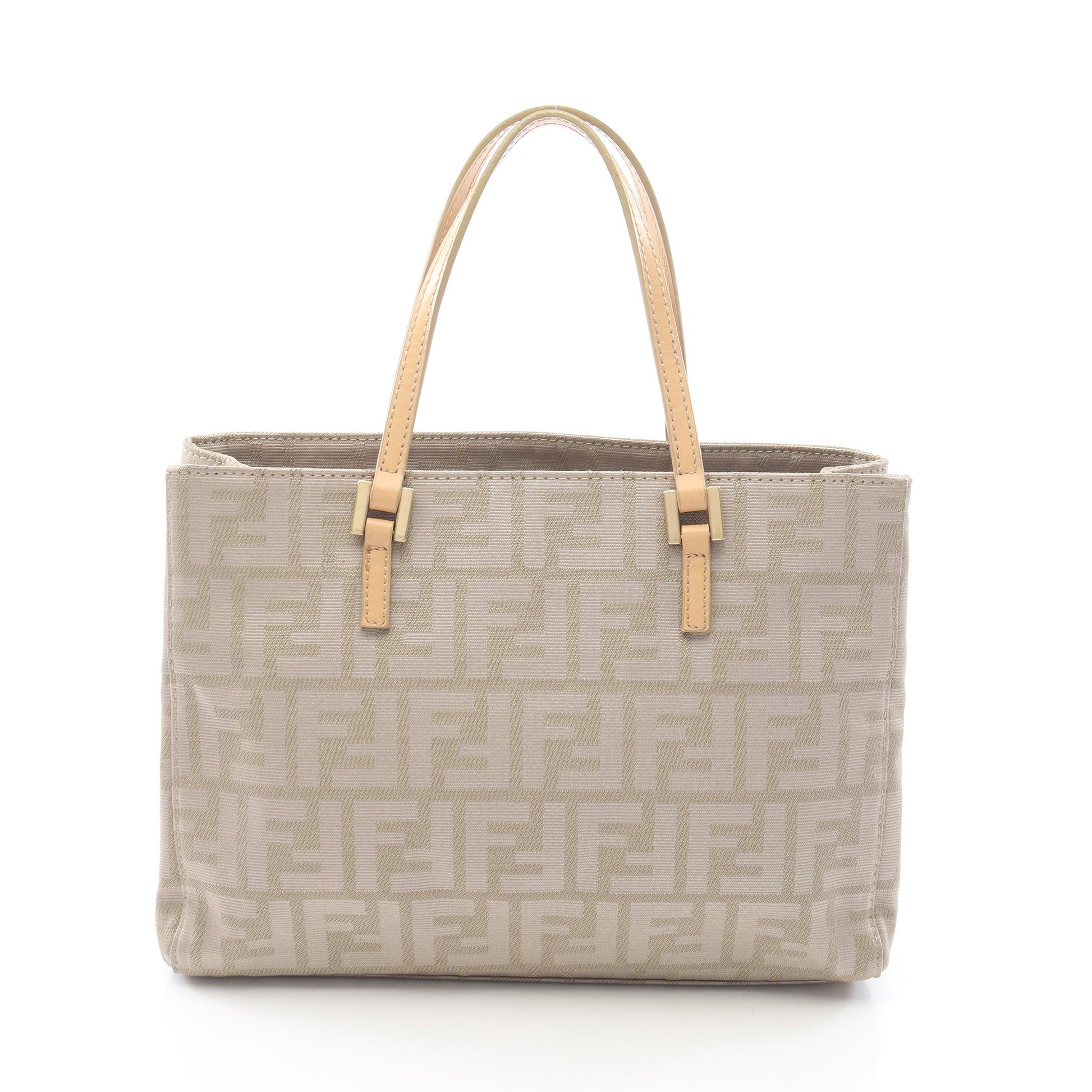ズッカ ハンドバッグ トートバッグ キャンバス レザー ベージュ フェンディ バッグ FENDI