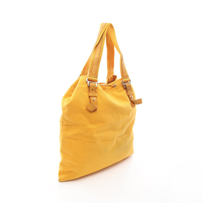 カハラ ハンドバッグ トートバッグ キャンバス レザー ベロア オレンジイエロー イヴサンローランリヴゴーシュ バッグ Yves Saint Laurent rive gauche