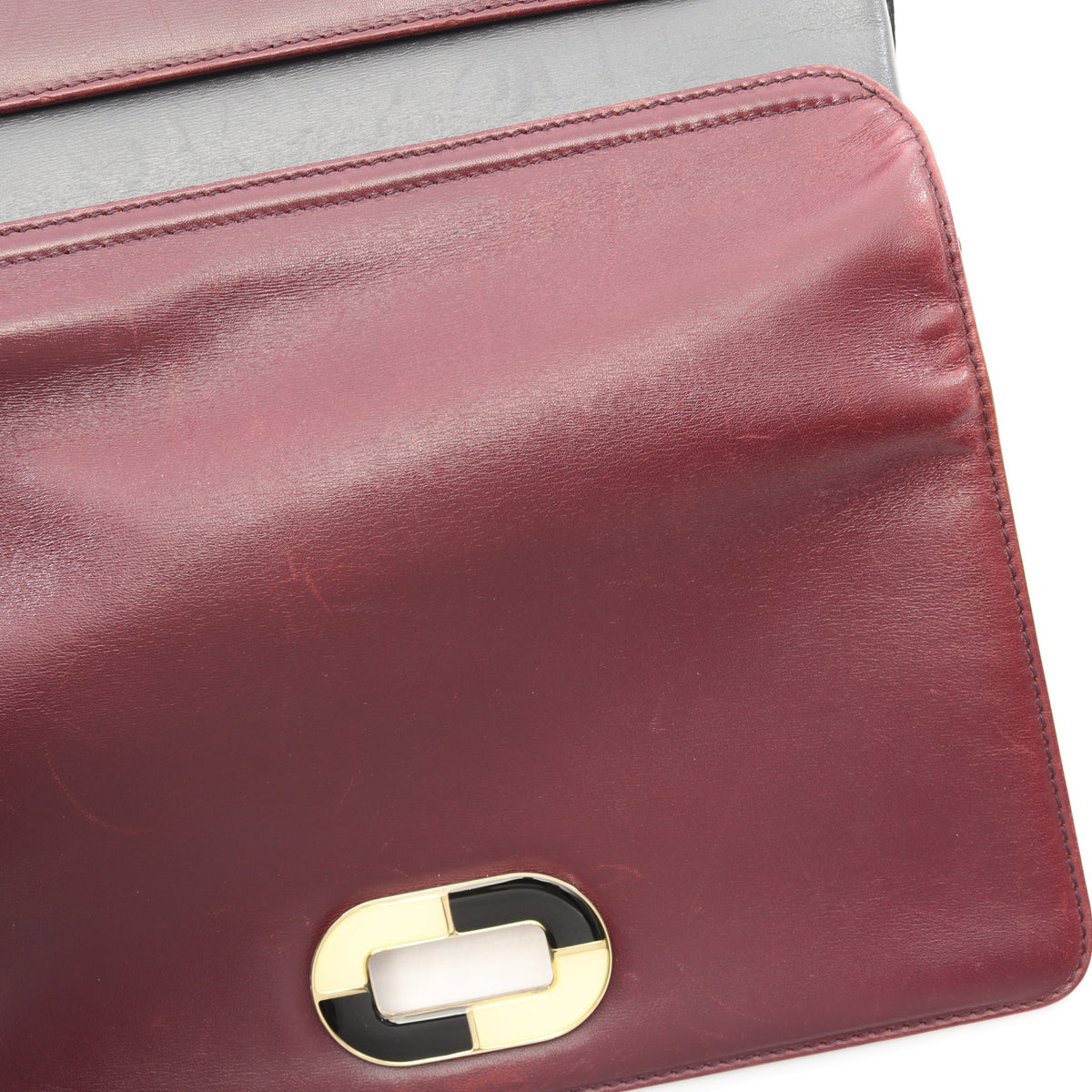 ショルダーバッグ レザー グレー ボルドー ブルガリ バッグ BVLGARI