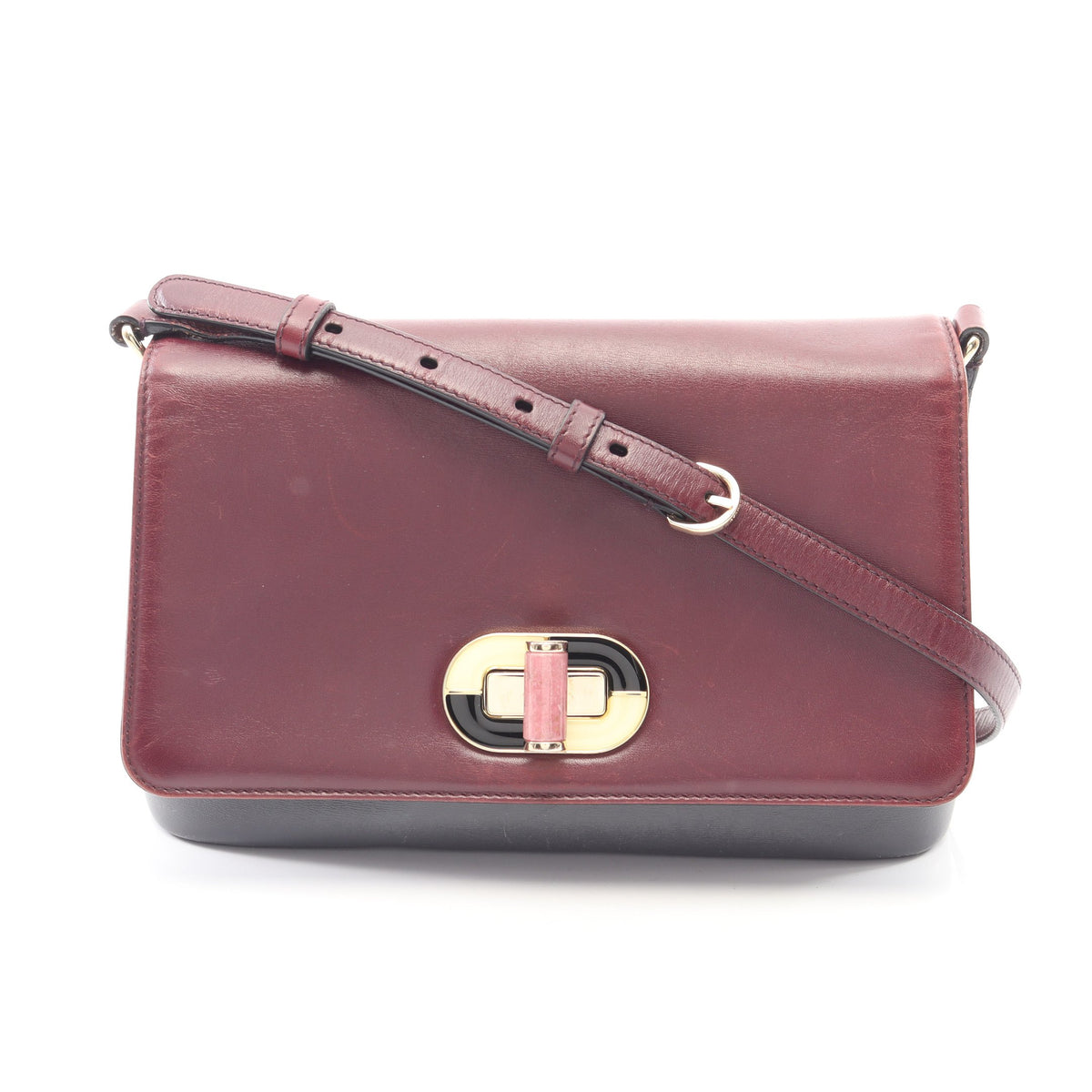 ショルダーバッグ レザー グレー ボルドー ブルガリ バッグ BVLGARI