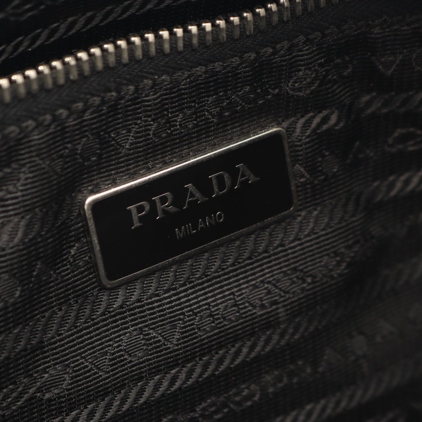 ショルダーバッグ キャンバス サフィアーノレザー ブラック ダークブラウン プラダ バッグ PRADA