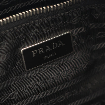 ショルダーバッグ キャンバス サフィアーノレザー ブラック ダークブラウン プラダ バッグ PRADA