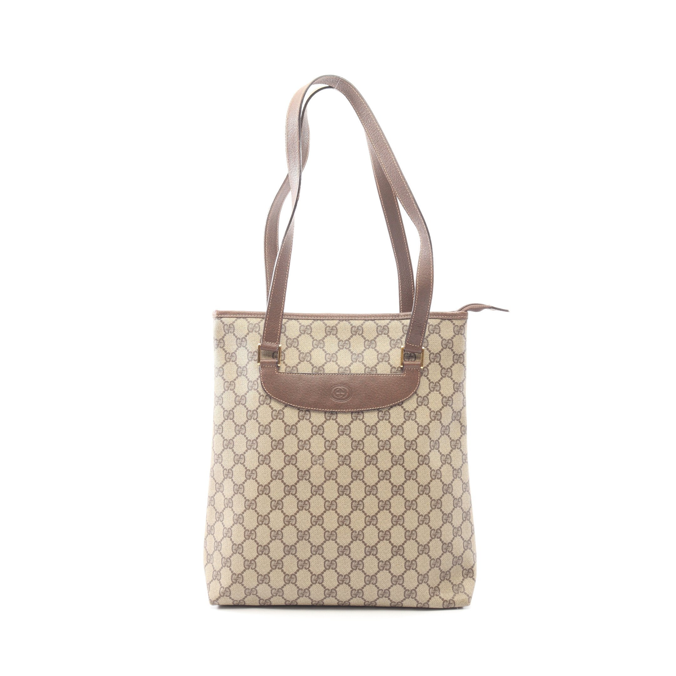 グッチ トートバッグ GG PVC レザー ダークブラウン A4収納可 GUCCI