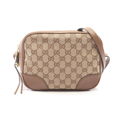 ブリー GGキャンバス ショルダーバッグ キャンバス レザー ベージュ ブラウン グッチ バッグ GUCCI