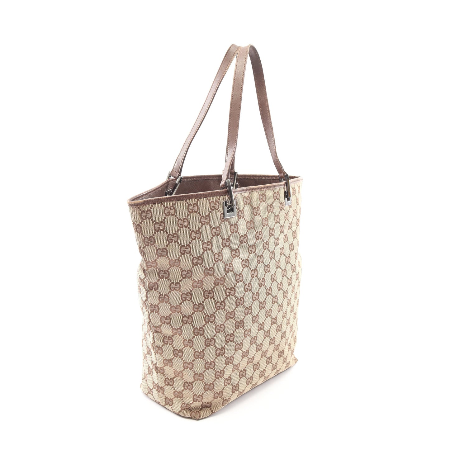 GGキャンバス ショルダーバッグ トートバッグ キャンバス レザー ベージュ ダークブラウン グッチ バッグ GUCCI