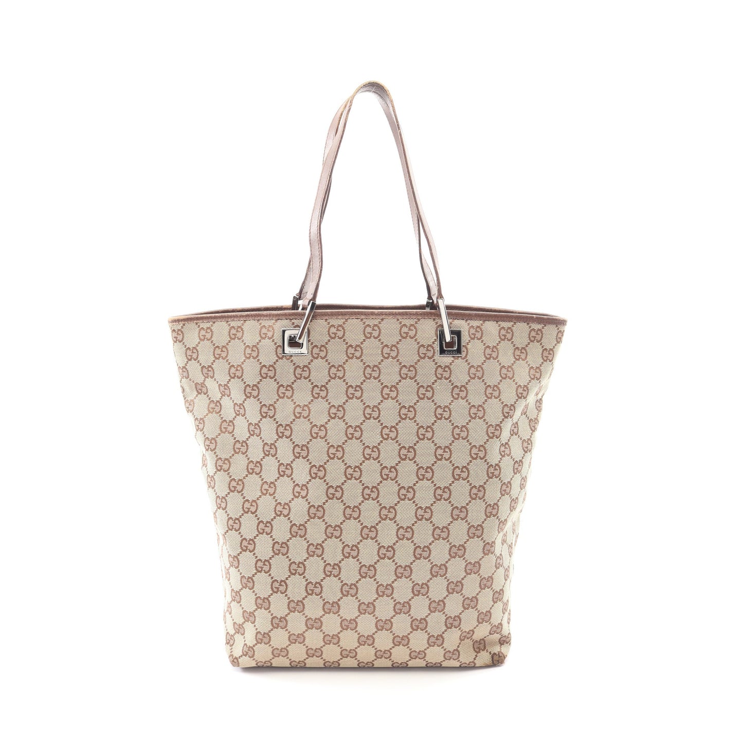 GGキャンバス ショルダーバッグ トートバッグ キャンバス レザー ベージュ ダークブラウン グッチ バッグ GUCCI