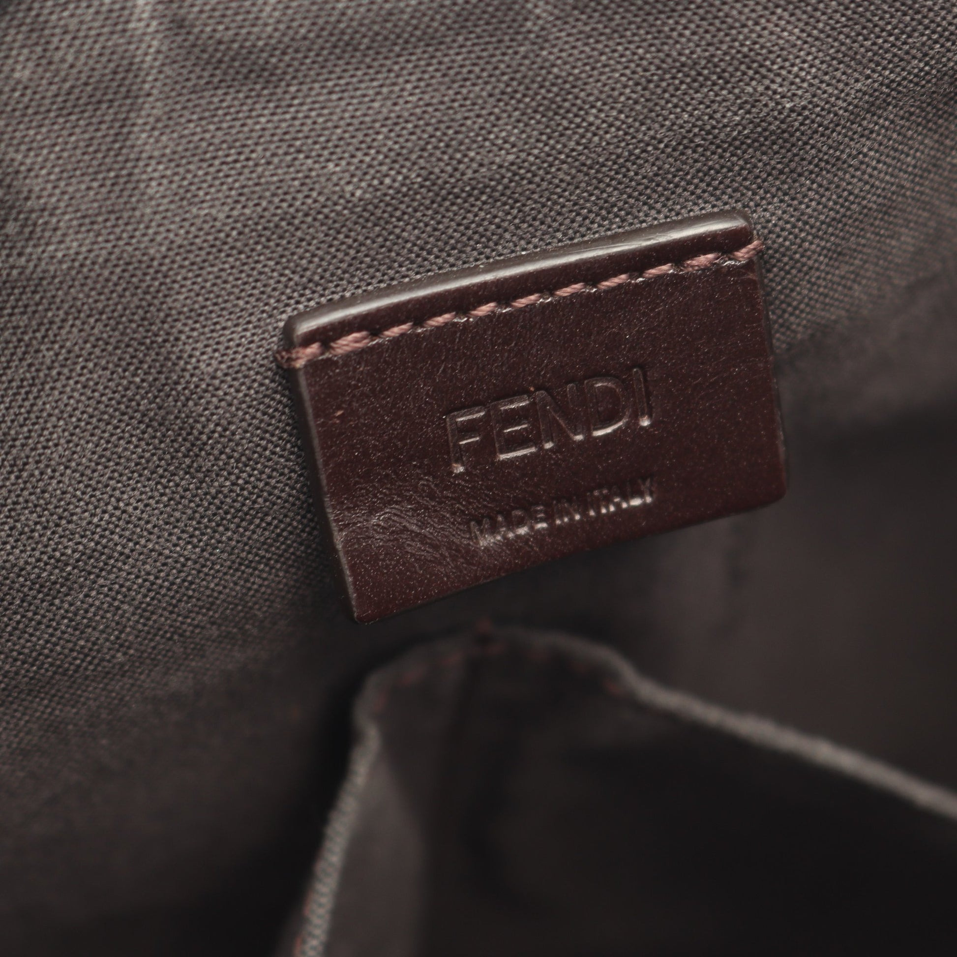 ズッカ ショルダーバッグ キャンバス レザー ブラウン ベージュ フェンディ バッグ FENDI