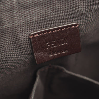 ズッカ ショルダーバッグ キャンバス レザー ブラウン ベージュ フェンディ バッグ FENDI