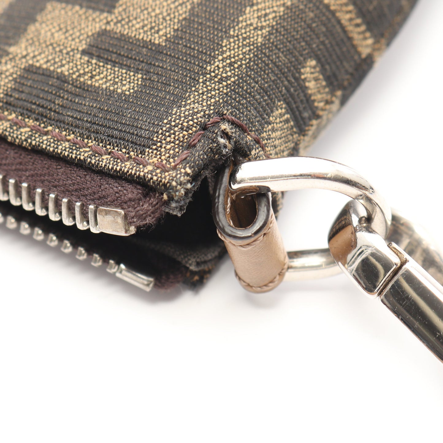 ズッカ ショルダーバッグ キャンバス レザー ブラウン ベージュ フェンディ バッグ FENDI