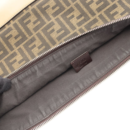 ズッカ ショルダーバッグ キャンバス レザー ブラウン ベージュ フェンディ バッグ FENDI