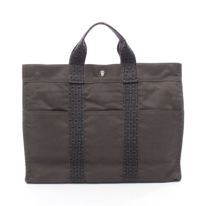 エールラインMM ハンドバッグ トートバッグ キャンバス ダークグレー シルバー金具 エルメス バッグ HERMES