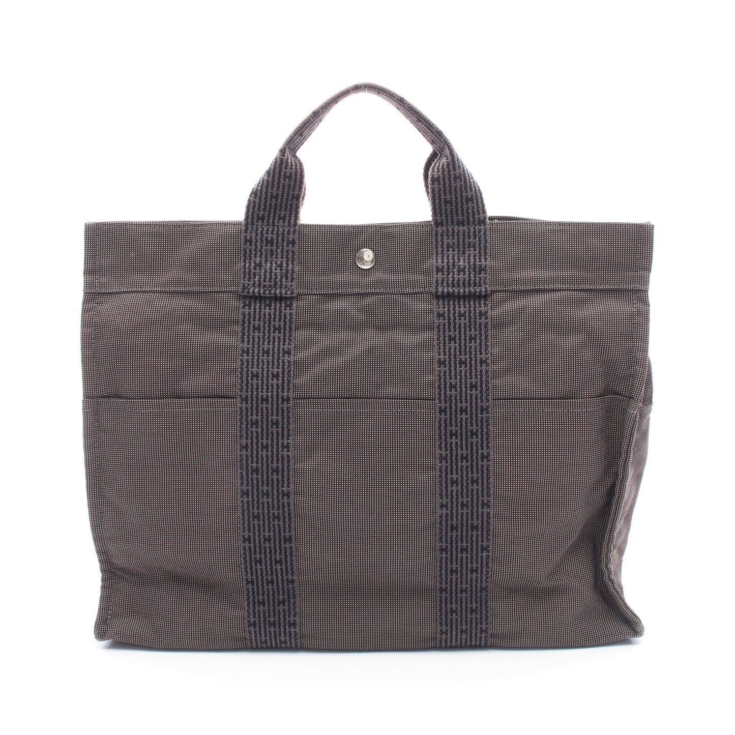エールラインMM ハンドバッグ トートバッグ キャンバス ダークグレー シルバー金具 エルメス バッグ HERMES